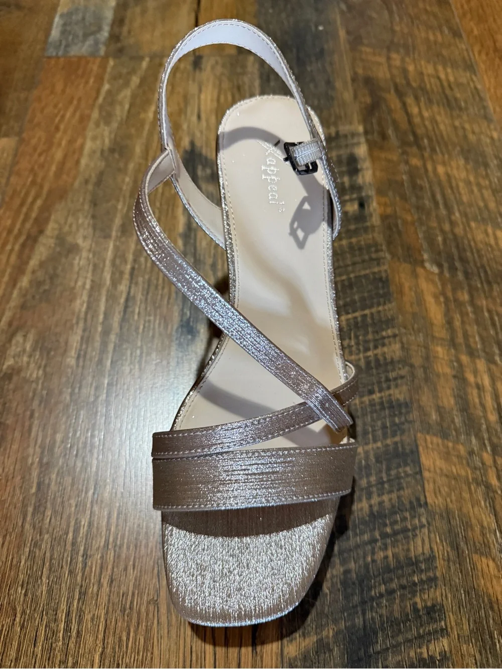 Xappeal Champagne Platform Block Heel Sandals